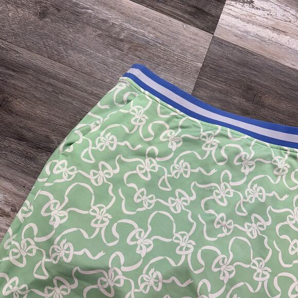 Polo Golf Ralph Lauren‎ Ribbon Bow Print Green Womens M Golf Skort Tennis Skirt - Picture 3 of 10